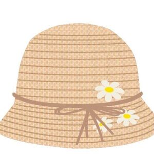 Girls Daisy Straw Hat Bucket Hat For Summer Vacation